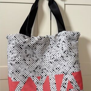 ZYIA Graphic Black, White, and Red Tote
